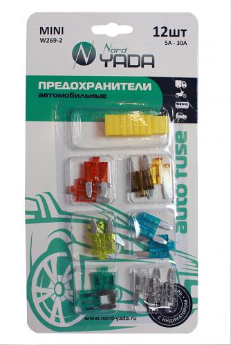 904064 Предохранитель MINI с индикатором набор 12 шт в блистере (5А,7,5А,10А-2,15А-2,20А-2,25А,30А) W269-2